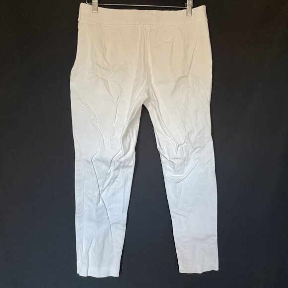Lands End Womens Fit 2 White Stretch Cotton Blend Pants Size 12 side zip - Picture 7 of 7